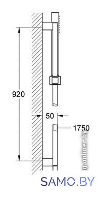 Душевой гарнитур  Grohe Euphoria Cube Stick (27700 000) - Изображение №2 — Интернет-магазин samo.by