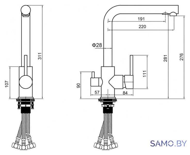 Смеситель Grocenberg GB40551 (черный матовый) - Изображение №6 — Интернет-магазин samo.by