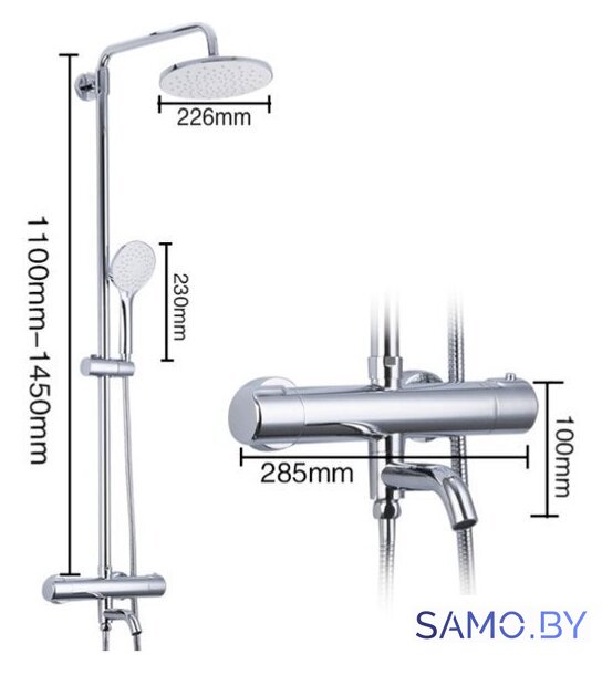 Душевая система  Gappo G2490 - Изображение №5 — Интернет-магазин samo.by