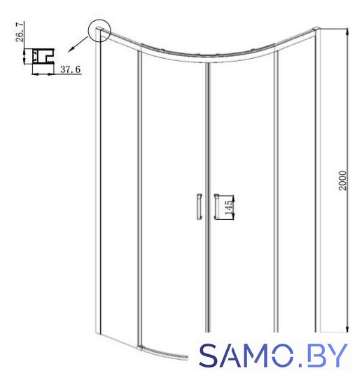 Душевой уголок Ambassador Queen Black 11011201 90х90 - Изображение №8 — Интернет-магазин samo.by