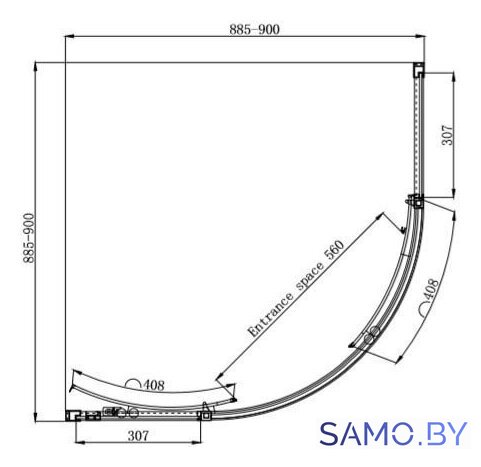 Душевой уголок Ambassador Queen Black 11011201 90х90 - Изображение №9 — Интернет-магазин samo.by