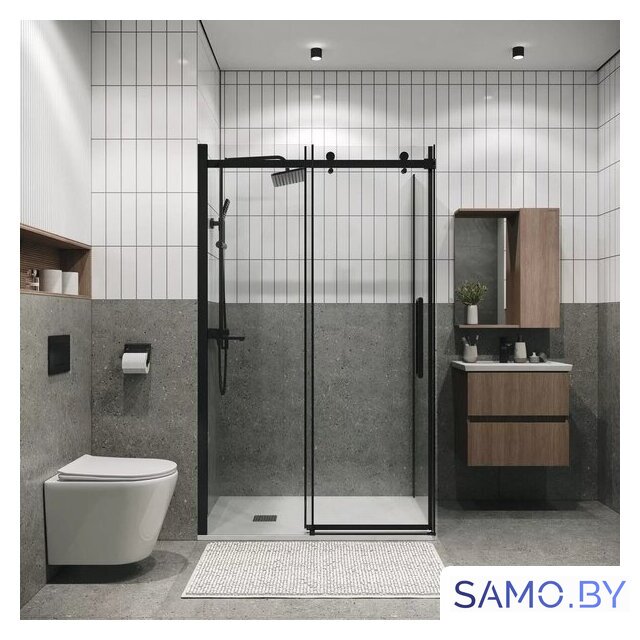 Душевой уголок Grossman Classic 120x90x195 120.K33.04.1290.21.00 (черный матовый/прозрачное стекло) - Изображение №16 — Интернет-магазин samo.by