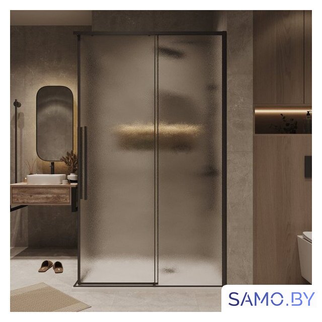 Душевой уголок Grossman Galaxy 90x80x195 300.K33.01.9080.21.02 (черный матовый/шиншилла стекло) - Изображение №9 — Интернет-магазин samo.by