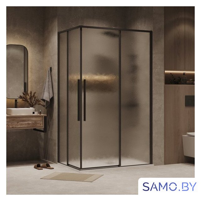 Душевой уголок Grossman Galaxy 90x80x195 300.K33.01.9080.21.02 (черный матовый/шиншилла стекло) - Изображение №8 — Интернет-магазин samo.by