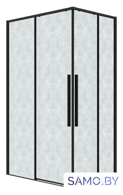 Душевой уголок Grossman Galaxy 90x80x195 300.K33.01.9080.21.02 (черный матовый/шиншилла стекло) - Изображение №1 — Интернет-магазин samo.by