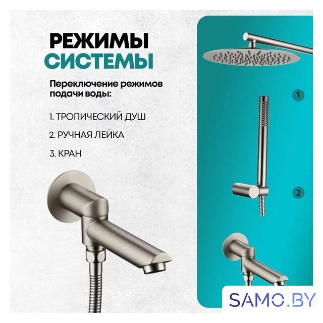 Душевая система  Grocenberg GB5099NK-1 (никель) - Изображение №10 — Интернет-магазин samo.by