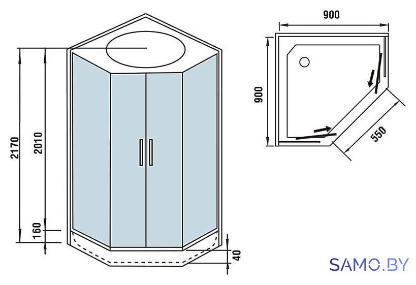Душевая кабина WeltWasser WW500 Nesse 902 - Изображение №12 — Интернет-магазин samo.by
