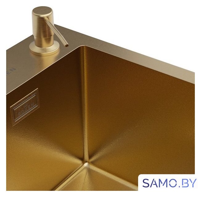 Кухонная мойка Roxen Simple 560220-60G-V золото/текстурная PVD покрытие (с коландером и дозатором) - Изображение №11 — Интернет-магазин samo.by