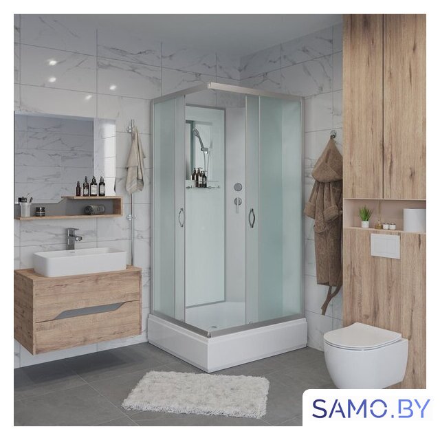 Душевой уголок Niagara NG-33084-14QBK 100x80x215 (матовое стекло) - Изображение №1 — Интернет-магазин samo.by