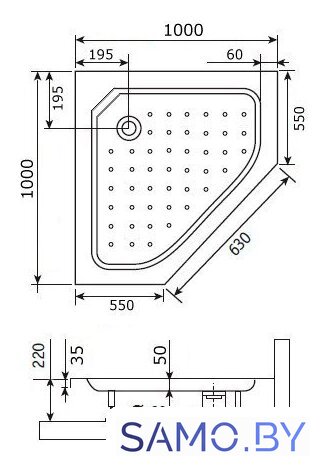 Душевой поддон RGW Style-TR 100x100 - Изображение №2 — Интернет-магазин samo.by