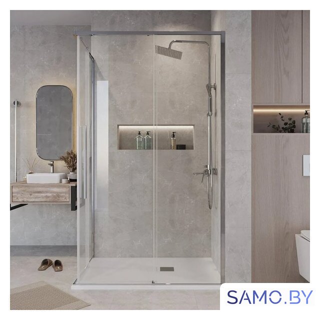 Душевой уголок Grossman Galaxy 100x80x195 300.K33.01.1080.10.00 (хром/прозрачное стекло) - Изображение №5 — Интернет-магазин samo.by