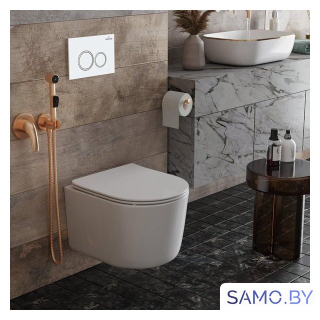 Унитаз подвесной Roxen Simple Compact в комплекте с инсталляцией StounFix Dual Fresh 6 в 1 906789 (кнопка: белый глянец) - Изображение №13 — Интернет-магазин samo.by