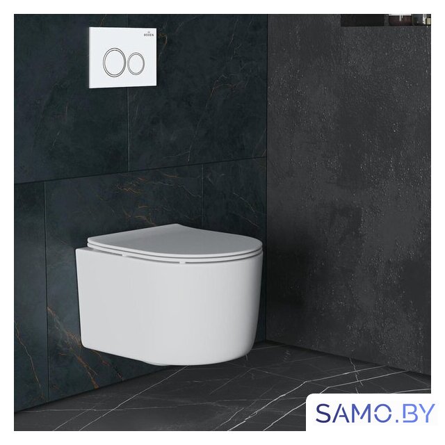 Унитаз подвесной Roxen Simple Compact в комплекте с инсталляцией StounFix Dual Fresh 6 в 1 906789 (кнопка: белый глянец) - Изображение №10 — Интернет-магазин samo.by