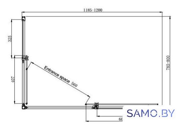 Душевой уголок Ambassador Queen 11011106R 120х80 - Изображение №9 — Интернет-магазин samo.by