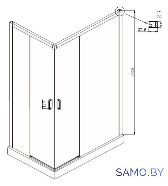 Душевой уголок Ambassador Queen 11011106R 120х80 - Изображение №8 — Интернет-магазин samo.by