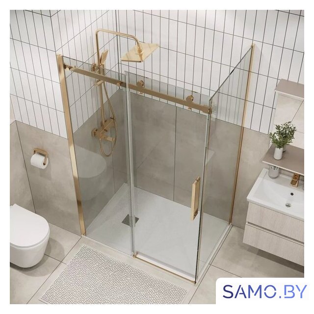 Душевой уголок Grossman Classic 120x90x195 120.K33.04.1290.32.00 (золото сатин/прозрачное стекло) - Изображение №17 — Интернет-магазин samo.by