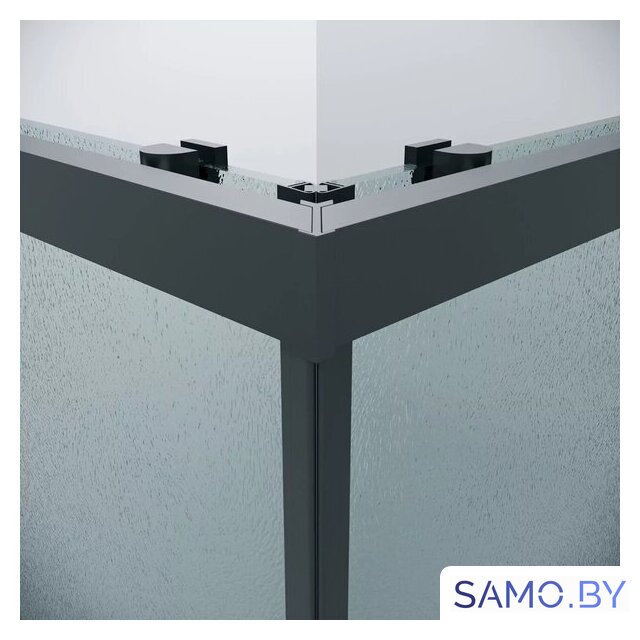 Душевой уголок Grossman Cosmo 80x80x195 300.K33.02.8080.21.02 (черный матовый/шиншилла стекло) - Изображение №4 — Интернет-магазин samo.by