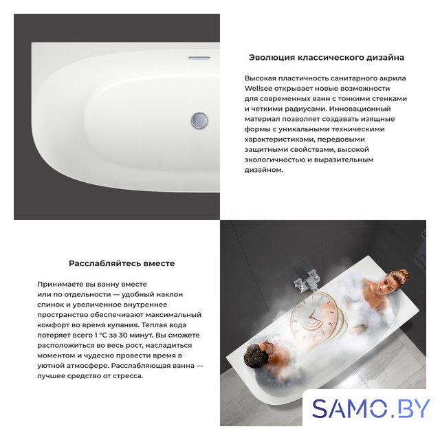 Ванна Wellsee Belle Spa 2.0 160x75 235803001 (пристенная ванна (правая) белый глянец, экран, каркас, сифон-автомат хром) - Изображение №5 — Интернет-магазин samo.by
