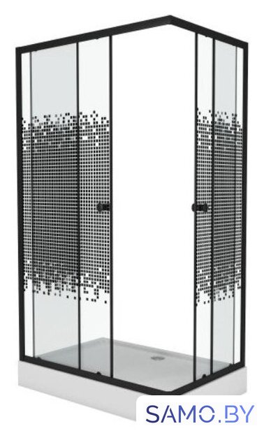 Душевой уголок Niagara NG-018-14Q Black 100x80x195 (мозаика стекло) - Изображение №1 — Интернет-магазин samo.by