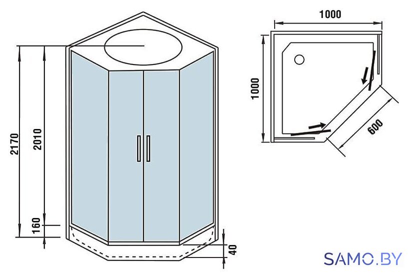 Душевая кабина WeltWasser WW500 Nesse 1002 - Изображение №11 — Интернет-магазин samo.by