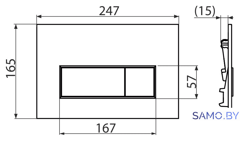 Панель смыва Alcaplast M572 - Изображение №2 — Интернет-магазин samo.by