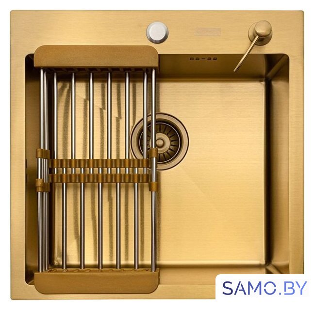 Кухонная мойка ARFEKA ECO AR мойка 500*500, коландер, дозатор GOLD - Изображение №3 — Интернет-магазин samo.by