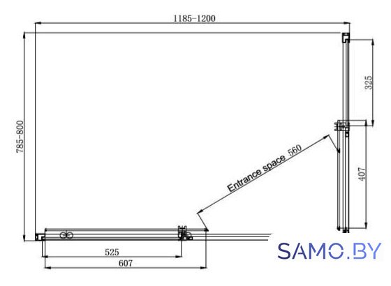 Душевой уголок Ambassador Queen 11011106L 120х80 - Изображение №9 — Интернет-магазин samo.by