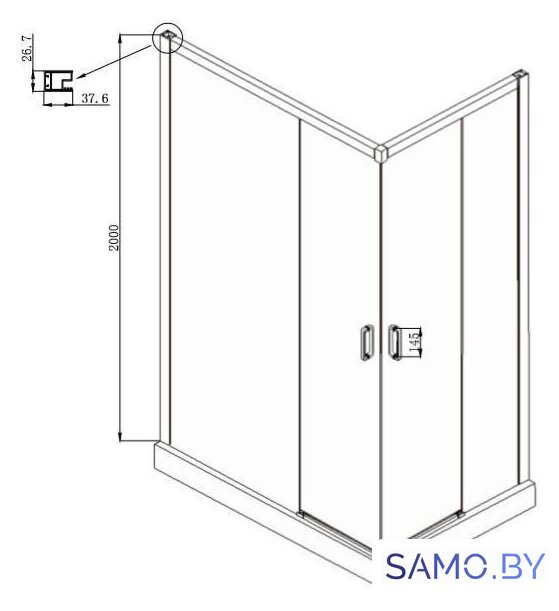 Душевой уголок Ambassador Queen 11011106L 120х80 - Изображение №8 — Интернет-магазин samo.by