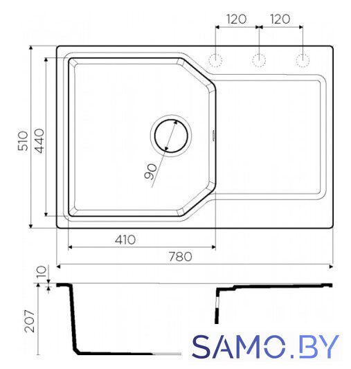 Кухонная мойка Omoikiri Yonaka 78 PA - Изображение №2 — Интернет-магазин samo.by