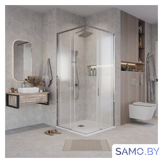Душевой уголок Grossman Galaxy 90x90x195 300.K33.01.9090.10.02 (хром/шиншилла стекло) - Изображение №8 — Интернет-магазин samo.by