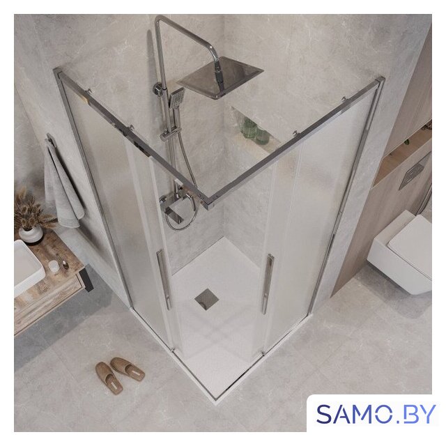 Душевой уголок Grossman Galaxy 90x90x195 300.K33.01.9090.10.02 (хром/шиншилла стекло) - Изображение №9 — Интернет-магазин samo.by