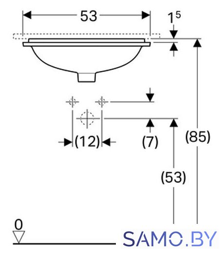 Умывальник Geberit VariForm 500.760.01.2 - Изображение №3 — Интернет-магазин samo.by