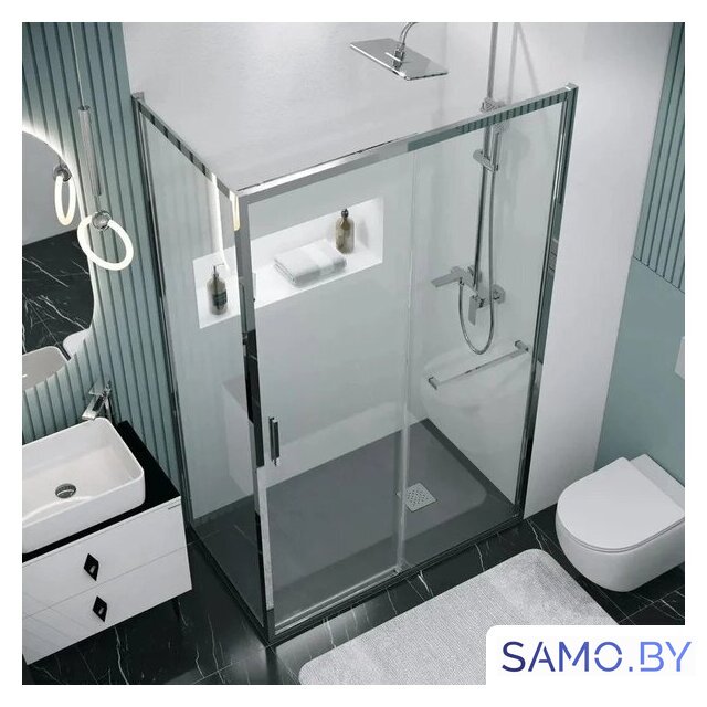 Душевая стенка Grossman Style 80x195 200.K33.05.80.10.00 (хром, стекло прозрачное) - Изображение №4 — Интернет-магазин samo.by