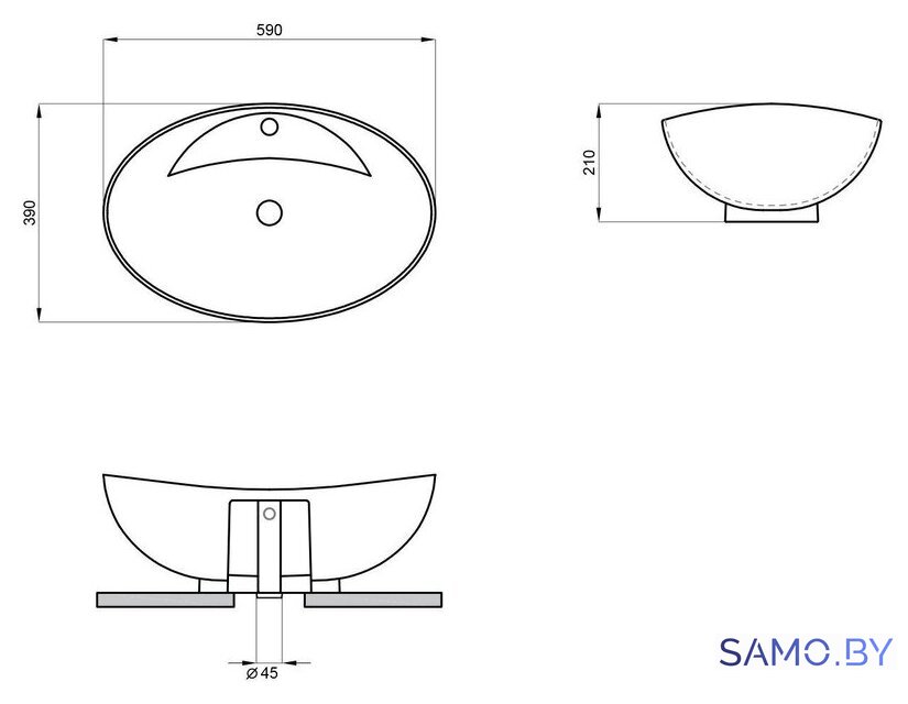 Умывальник Lavinia Boho Bathroom Sink Slim 33311100 - Изображение №6 — Интернет-магазин samo.by