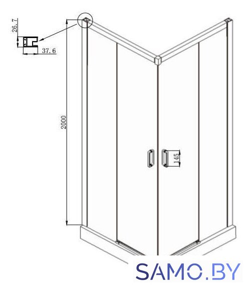 Душевой уголок Ambassador Queen 11011105 100х100 - Изображение №8 — Интернет-магазин samo.by