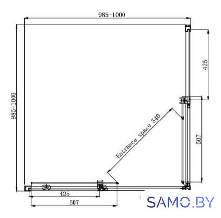 Душевой уголок Ambassador Queen 11011105 100х100 - Изображение №9 — Интернет-магазин samo.by