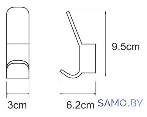 Крючок для ванны Wasserkraft Leine K-5023 - Изображение №3 — Интернет-магазин samo.by