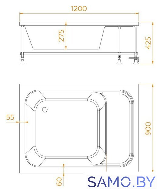Душевой поддон RGW BC/L 90x120 - Изображение №6 — Интернет-магазин samo.by