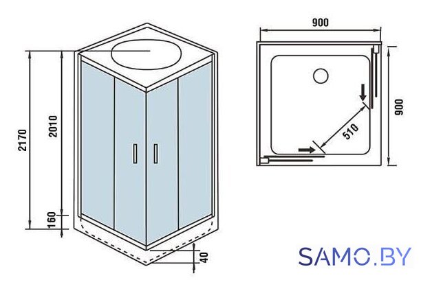 Душевая кабина WeltWasser WW500 Laine 902 - Изображение №9 — Интернет-магазин samo.by
