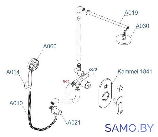 Душевая система  Wasserkraft A16830 - Изображение №7 — Интернет-магазин samo.by