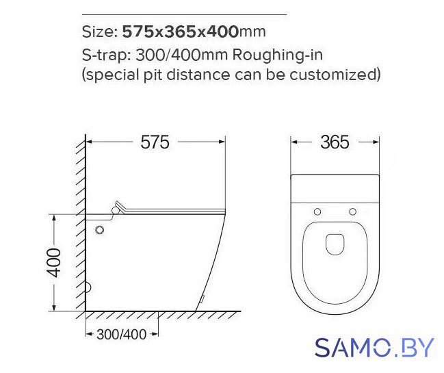 Унитаз приставной SantiLine SL-5030MB - Изображение №2 — Интернет-магазин samo.by