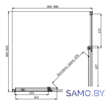 Душевой уголок Ambassador Queen 11011104 90х90 - Изображение №9 — Интернет-магазин samo.by