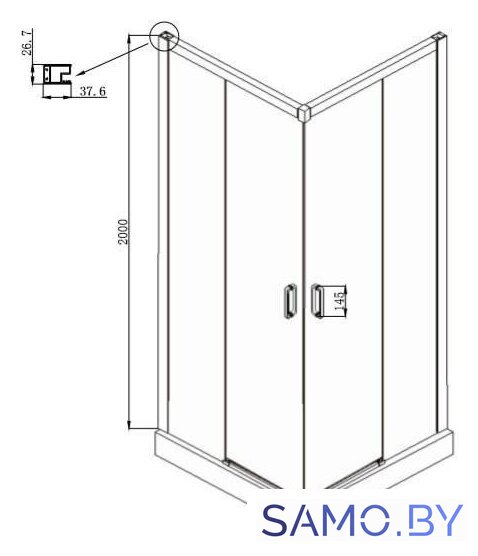 Душевой уголок Ambassador Queen 11011104 90х90 - Изображение №8 — Интернет-магазин samo.by