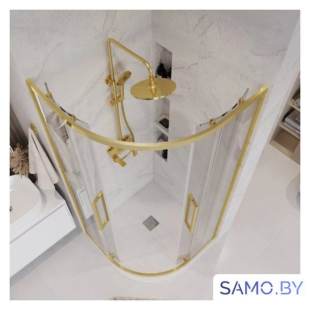 Душевой уголок Grossman Cosmo 90x90x195 301.K33.02.9090.32.00 (золото сатин/прозрачное стекло) - Изображение №10 — Интернет-магазин samo.by