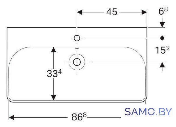Умывальник Geberit Smyle Square 500.251.01.1 - Изображение №2 — Интернет-магазин samo.by