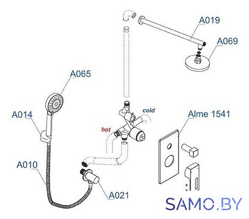 Душевая система  Wasserkraft A16069 - Изображение №7 — Интернет-магазин samo.by