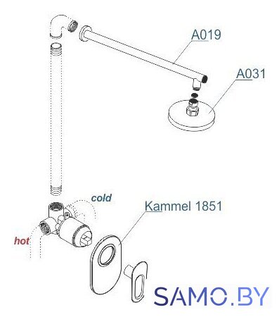Душевая система  Wasserkraft A12831 - Изображение №4 — Интернет-магазин samo.by