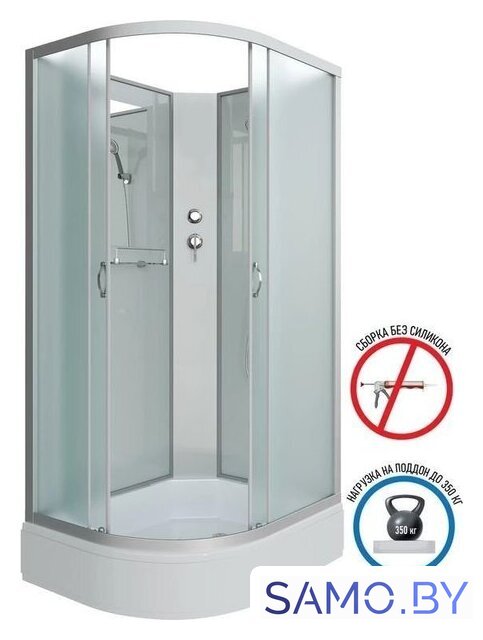Душевая кабина Niagara NG-33084-14RBK 100x80 (матовое стекло) - Изображение №1 — Интернет-магазин samo.by