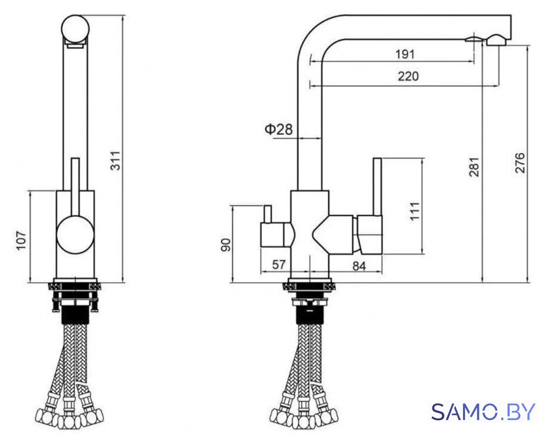 Смеситель Grocenberg GB40551 (графит) - Изображение №4 — Интернет-магазин samo.by