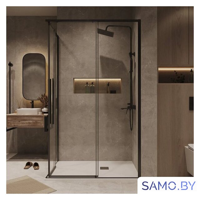 Душевой уголок Grossman Galaxy 100x80x195 300.K33.01.1080.42.00 (графит сатин/прозрачное стекло) - Изображение №5 — Интернет-магазин samo.by